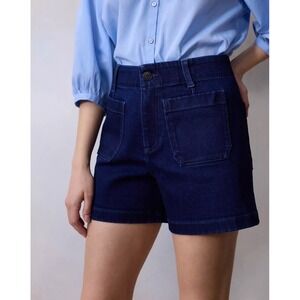 NWT LC Lauren Conrad Patch Pocket Wildflower Shorts 2 Dark Blue Super High Rise